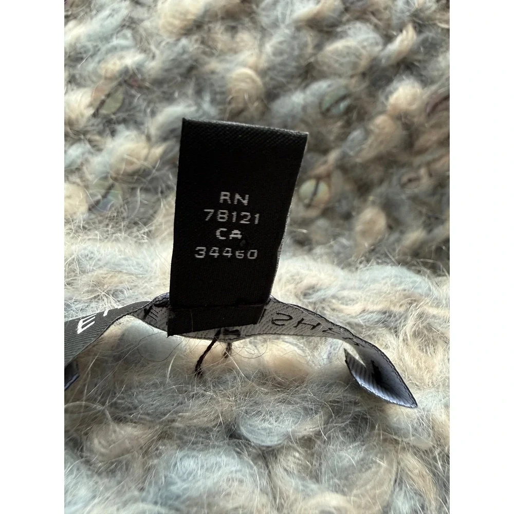 Eileen Fisher Thick Cowl Infinity Scarf Neck Warmer Gray Sequins Italian Yarn
